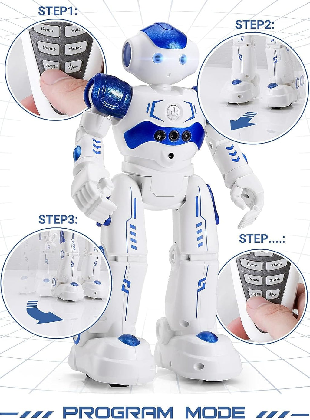 RC Robot Toys for Kids, Gesture & Sensing Programmable Remote Control Smart Robot for Age 3 4 5 6 7 8 Year Old Boys Girls Birthday Gift Present