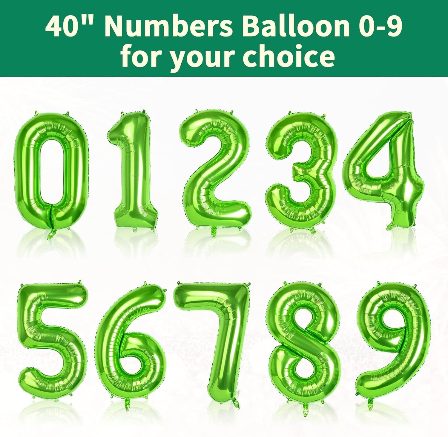 40 Inch Large Foil Balloon Number 1 Green, Numbers Balloon 0-9, Helium Balloons Numbers for Girls Boys Birthday Decoration/Anniversary Decoration/New Year'S Eve Decoration (Green#1)