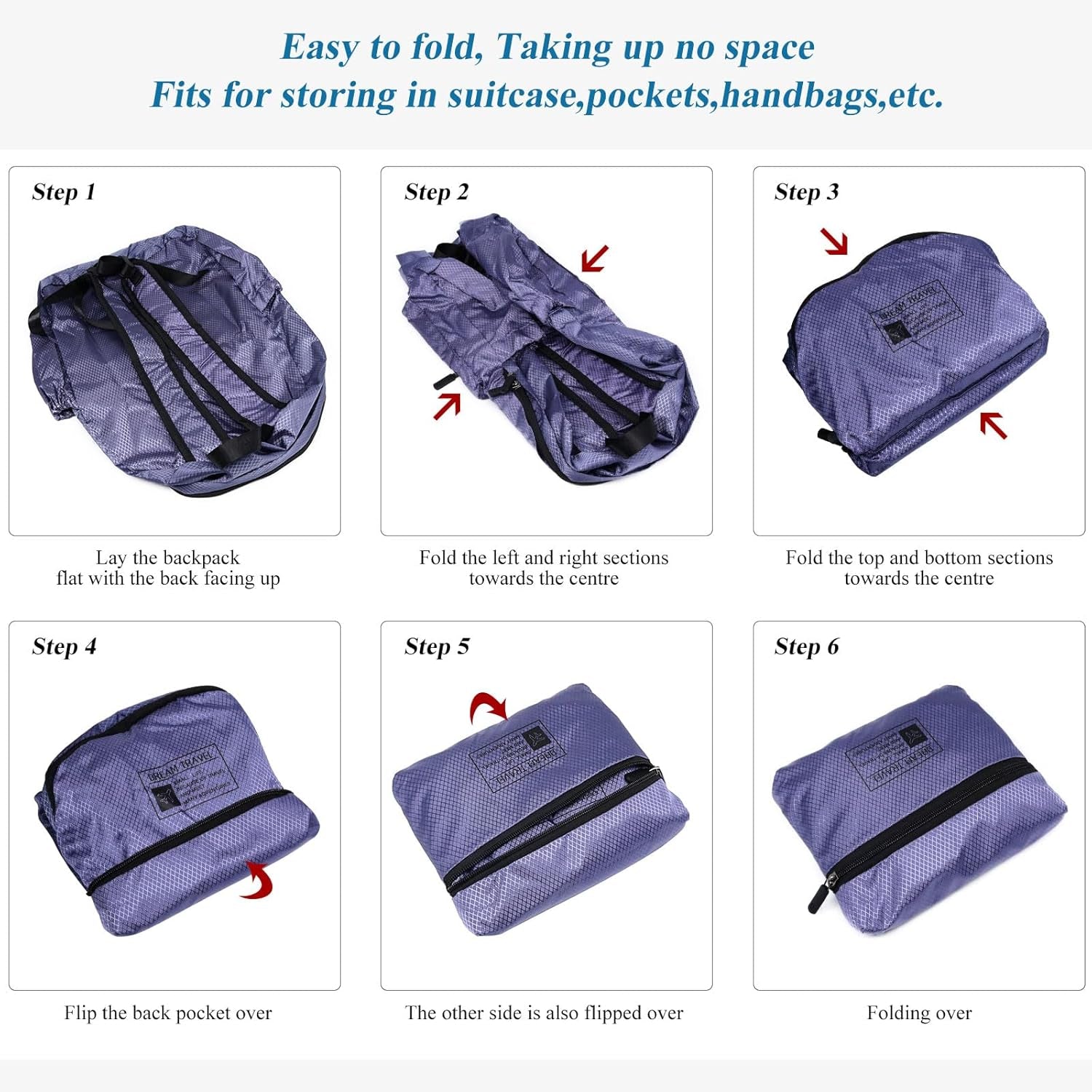 15L Packable Lightweight Backpack for Women Men Water Resistant Foldable Hiking Travel Camping Daypack (Purple)