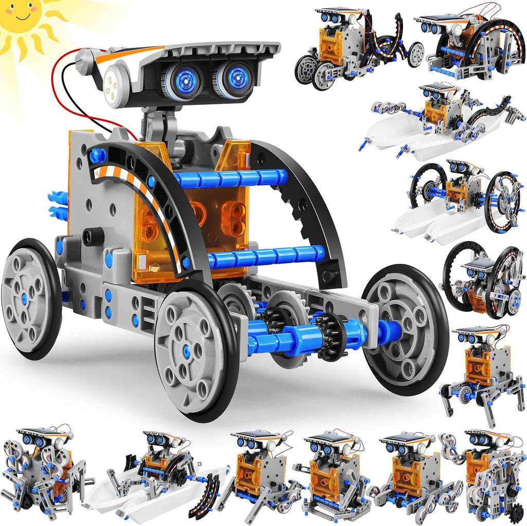STEM 13-In-1 Education Solar Power Robots Toys for Boys Age 8-12, DIY Educational Toy Science Kits for Kids, Building Experiment Robotics Set Birthday Gifts for 8 9 10 11 12 Years Old Boys Girls Teens