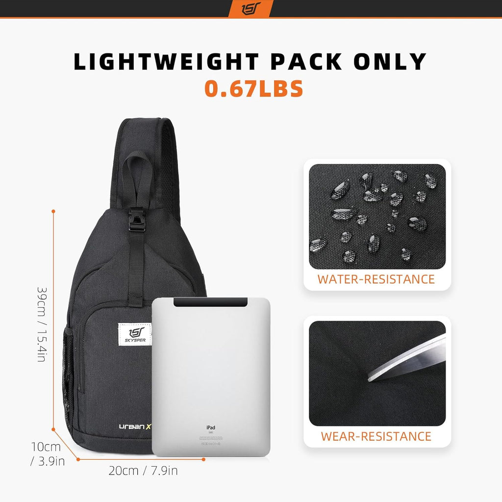 Sling Bag RFID Crossbody Sling Backpack Cross Body Shoulder Bag Travel Hiking Daypack for Women Men