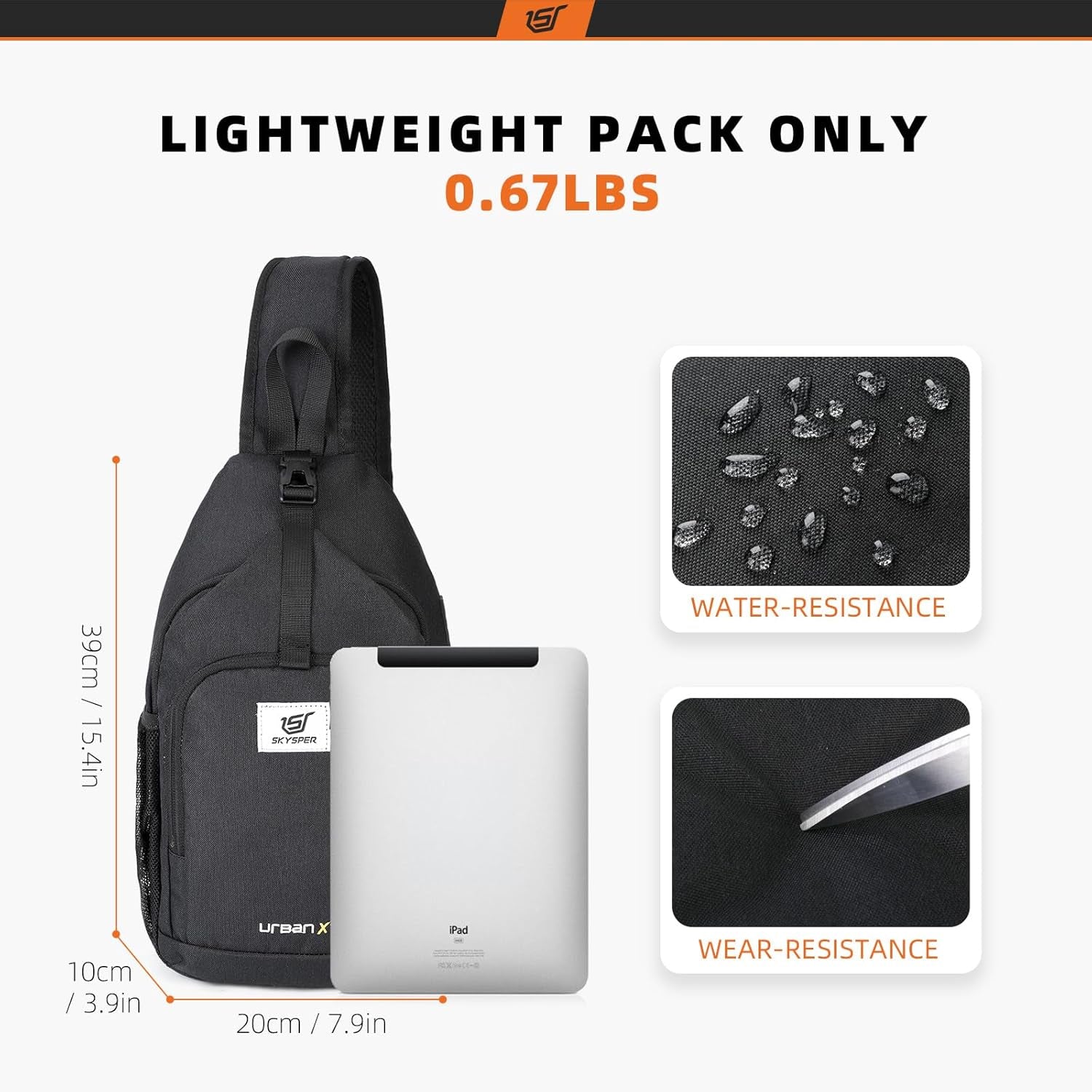 Sling Bag RFID Crossbody Sling Backpack Cross Body Shoulder Bag Travel Hiking Daypack for Women Men