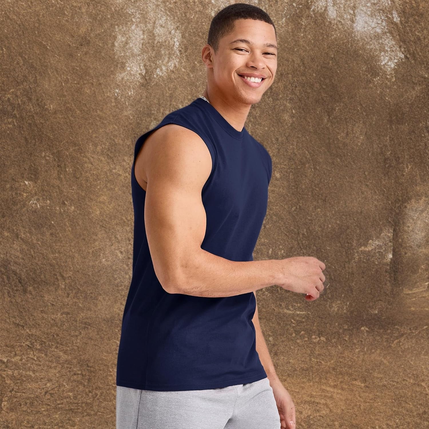 Men'S Essentials Midweight T Pack, Cotton Muscle Tank Shirts, 3-Pack