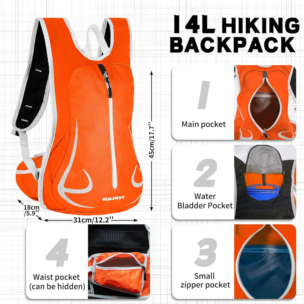 Hiking Backpacks, Small Waterproof &Lightweight Running Cycling Camping Climbing Gym Travel Daypack for Women Men