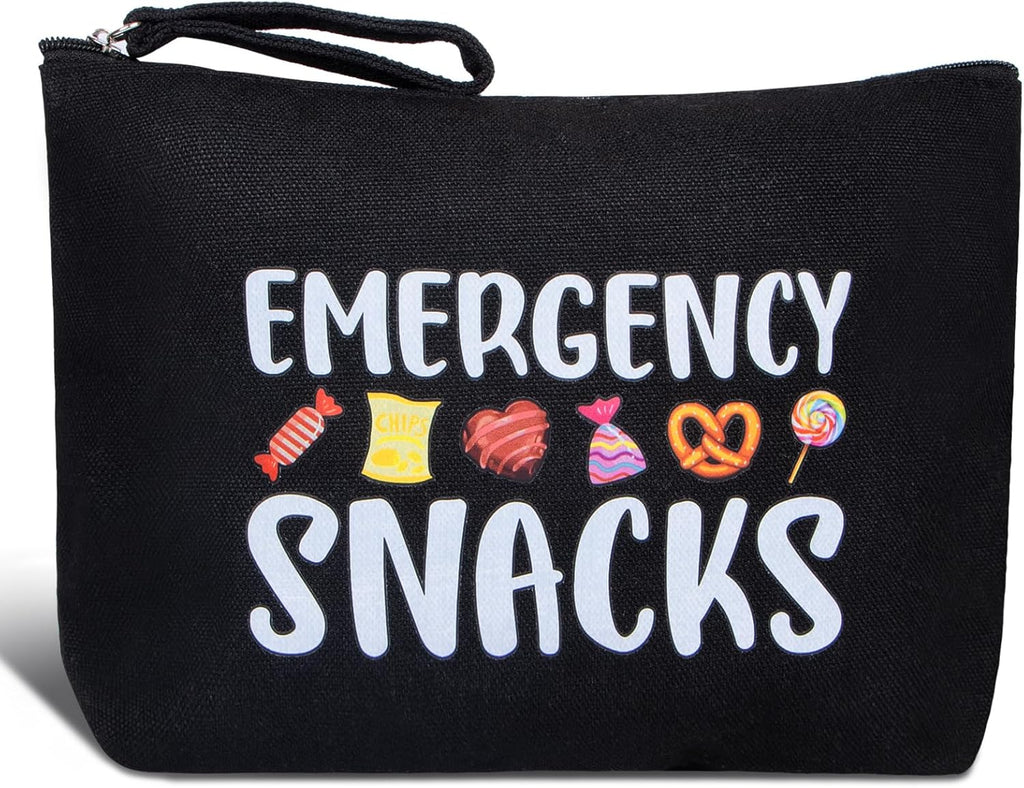 Canvas Zipper Pouch Bags for Snacks, Cosmetics & Toiletries - Women'S Travel & Beach Bag (Black)