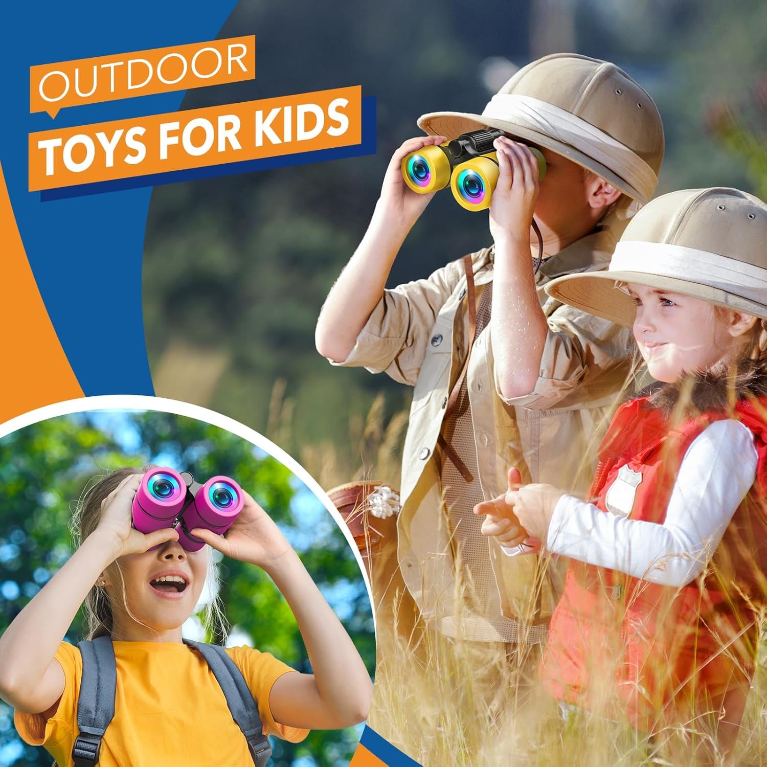 Toys for 3-7 Year Old Girl Boy:  Bird Watching Binoculars for Kids Ages 3 4 5 6 7 Year Old Girls Boys outside Learning Toy for Kid Preschool Gift Toddler Binoculars Toy Stuffers