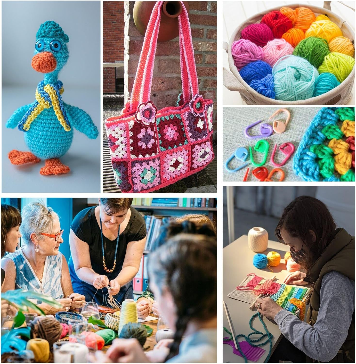 Crochet Kit Crochet Kits for Beginners Adults 15Pcsx25G Crochet Yarns Ergonomic Metal Crochet Hooks 2Mm-8Mm Knitting Accessories Tools Storage Case Needles Crochet Starter Kit-Blue