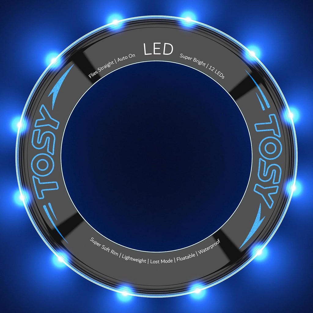 Flying Ring - 12 Leds, Super Bright, Lost Mode, Auto Light Up, Camping Essentials for Kids/Teens/Boy/Girl, Safe & Soft, Waterproof, Pool/Beach Games, Lightweight Toy (Green)