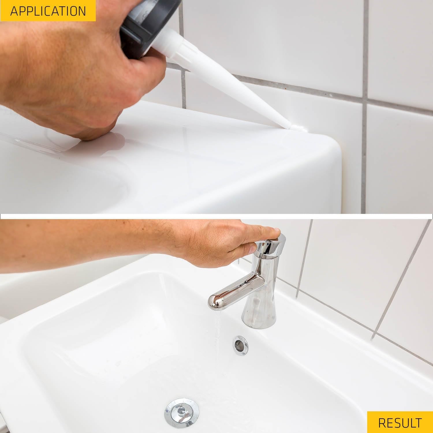 Forever White Anti-Mould Silicone Sealant – Permanently Waterproof – Suitable for Internal and External Use – White – 295Ml