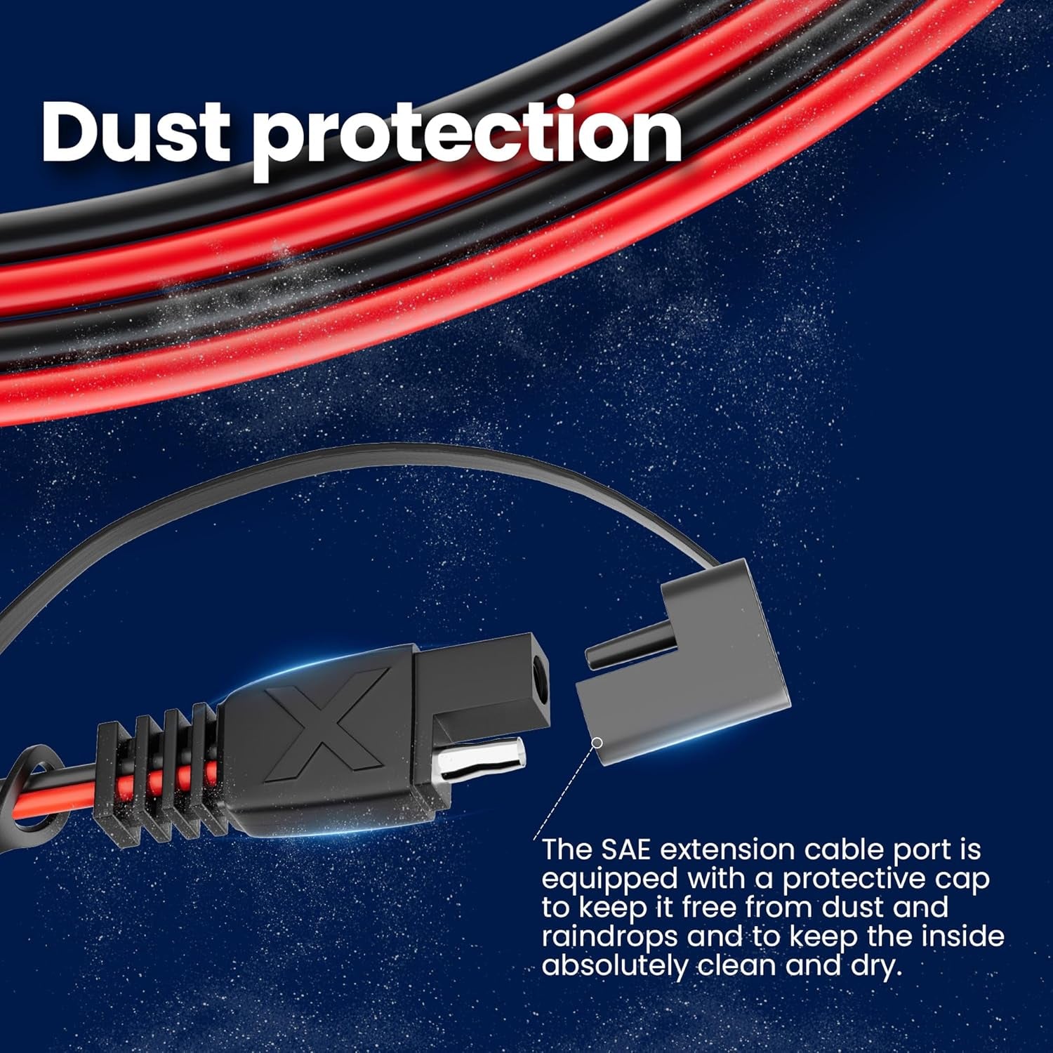 15Feet SAE Extension Cable Quick Disconnect Wire Harness Solar Cables SAE to SAE Connector for Solar Panel Automotive RV Motorcycle Tractor SAE Plug 16AWG