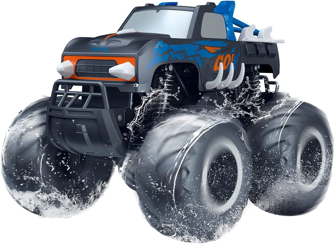 1:16 Waterproof Monster Truck Pickup Toys RC Cars Amphibious Remote Control Car Truck 4WD All Terrain Off-Road Toy for 4 5 6 7 8 9 10 11 12 Year Old Boys Girls Toys Gifts Presents