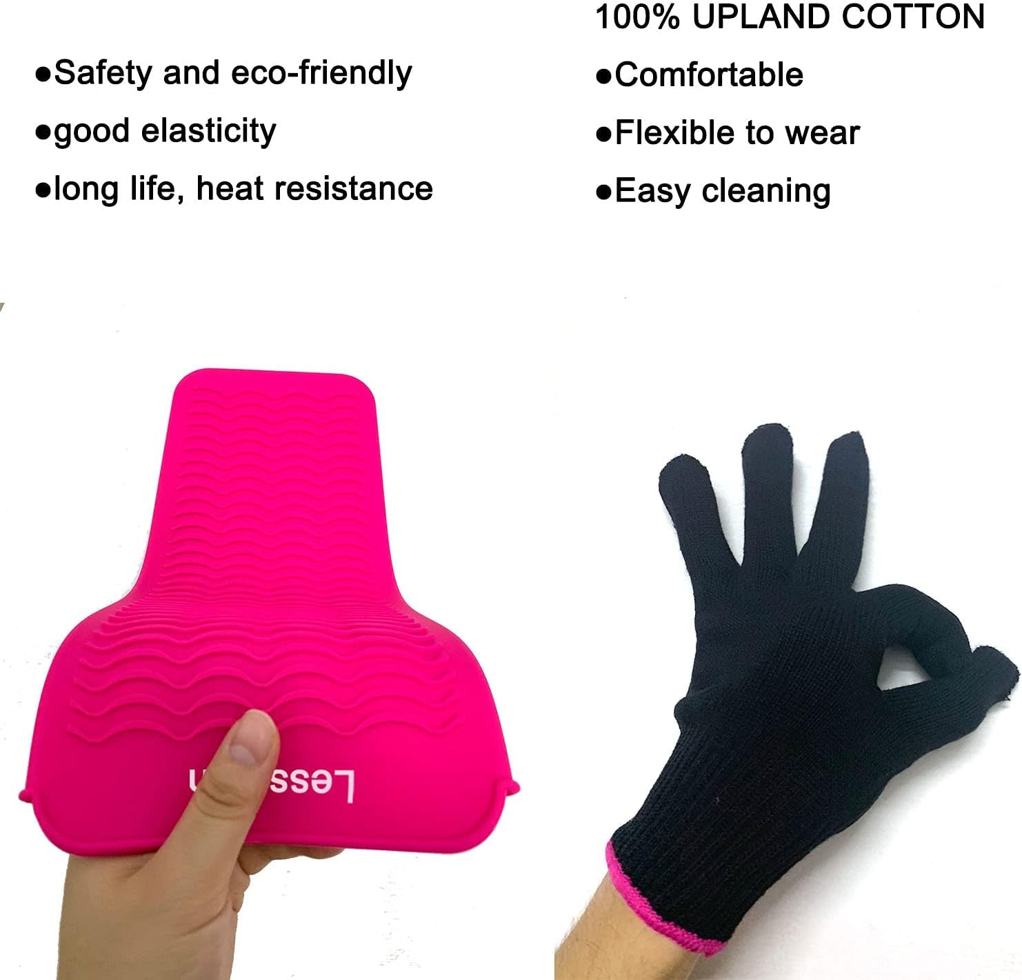 Heat Resistant Mat Pouch and Heat Resistant Glove for Curling Irons, Hair Straightener, Flat Irons and Hair Styling Tools, 28.5Cm X 14Cm, Pink
