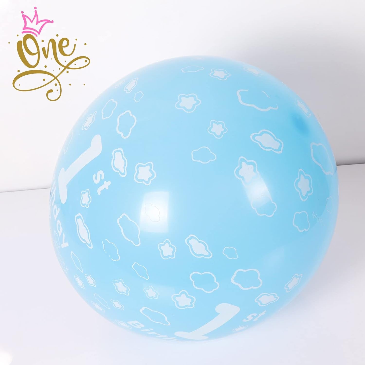 1St Birthday Balloons First Birthday Decorations 12" Latex Blue Happy 1St Balloons for Baby Boy'S Party Prince Anniversary Decorations, Pack 10 with Balloon Spare & Ribbon
