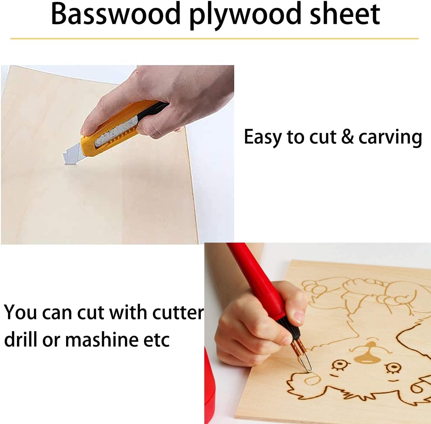A4 Plywood Sheets Basswood Sheet 2Mm Craft Wood Blank Unfinished Wood Board for Craft DIY Painting Modelling Fretwork Engraved Home Decor(30 X 20Cm)