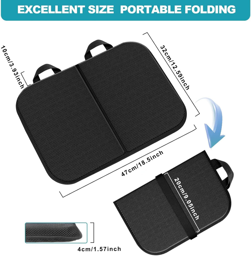 Gel Seat Cushion, Foldable Chair Cushions for Long Sitting, Breathable Cooling Summer Design Large Thick Ergonomic Support for Wheelchair Car Airplane and Office Use Accessories