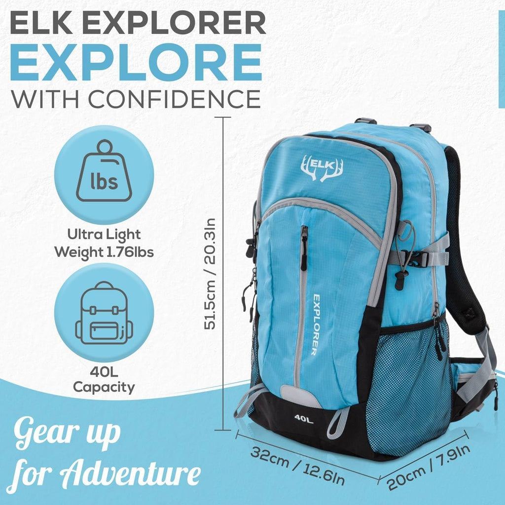 40L Hiking Backpack, Lightweight Waterproof Daypack with Rain Cover
