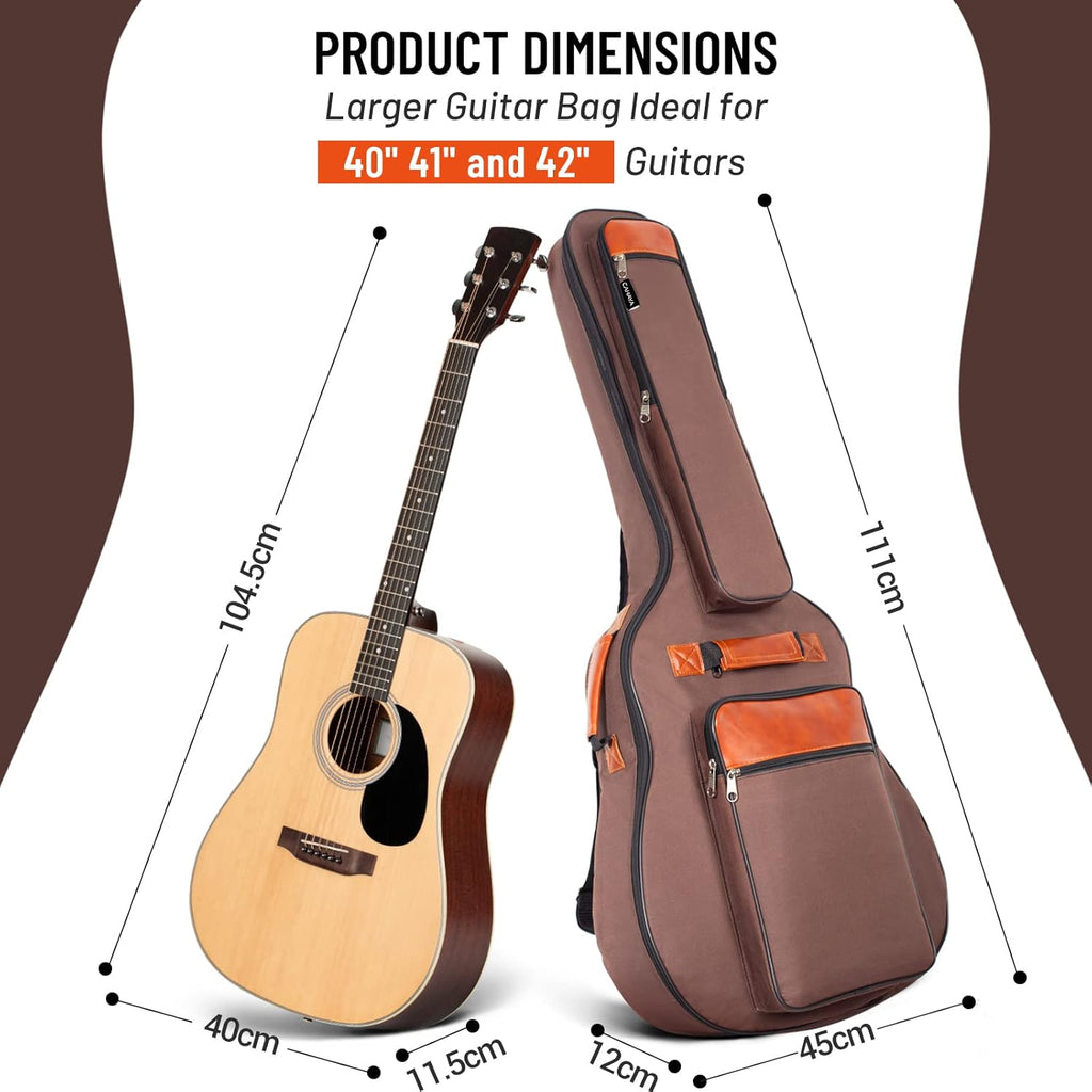 Guitar Bag Acoustic 40 41 42 Inch Guitar Case Upgraded Premium Version 12Mm Sponge Padded