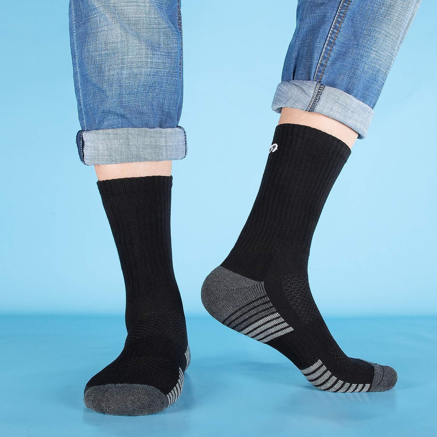 Sports Socks Thick Cushion Walking Thermal Crew Athletic Socks for Outdoor Work Hiking Trainer (6 Pairs)