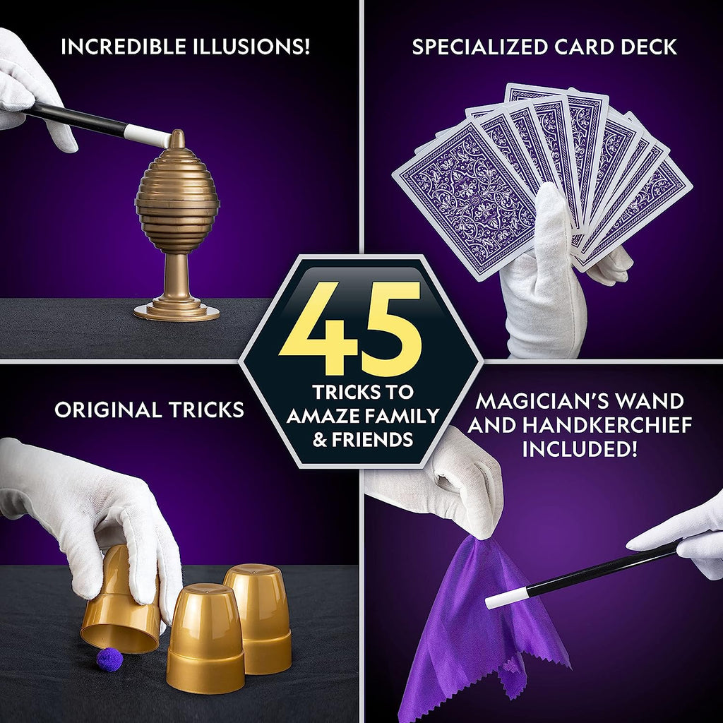 NATIONAL GEOGRAPHIC Magic Kit - 45 Magic Tricks for Kids to Perform with Step-By-Step Video Instructions for Each Trick Provided by a Professional Magician, Toys for Boys and Girls