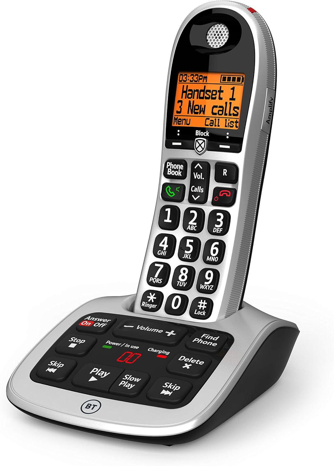 4600 Cordless Landline House Phone with Big Buttons, Advanced Nuisance Call Blocker, Digital Answer Machine, Single Handset Pack