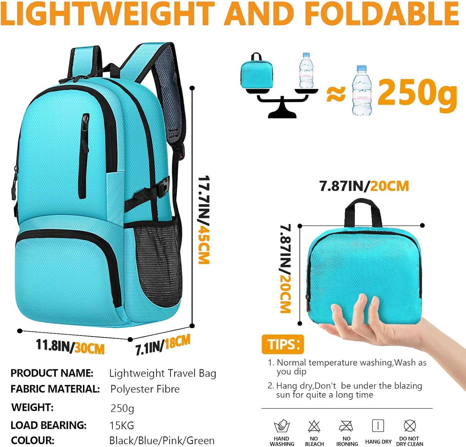 26L Hiking Backpack, Foldable Sports Daypack Camping Gear Travel Must Haves Outdoor for Women Men