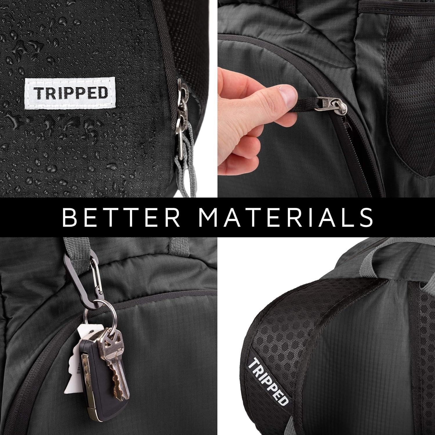 Traveling Backpack- Foldable Collapsible Lightweight Backpack for Travel (Black) 35 Liters