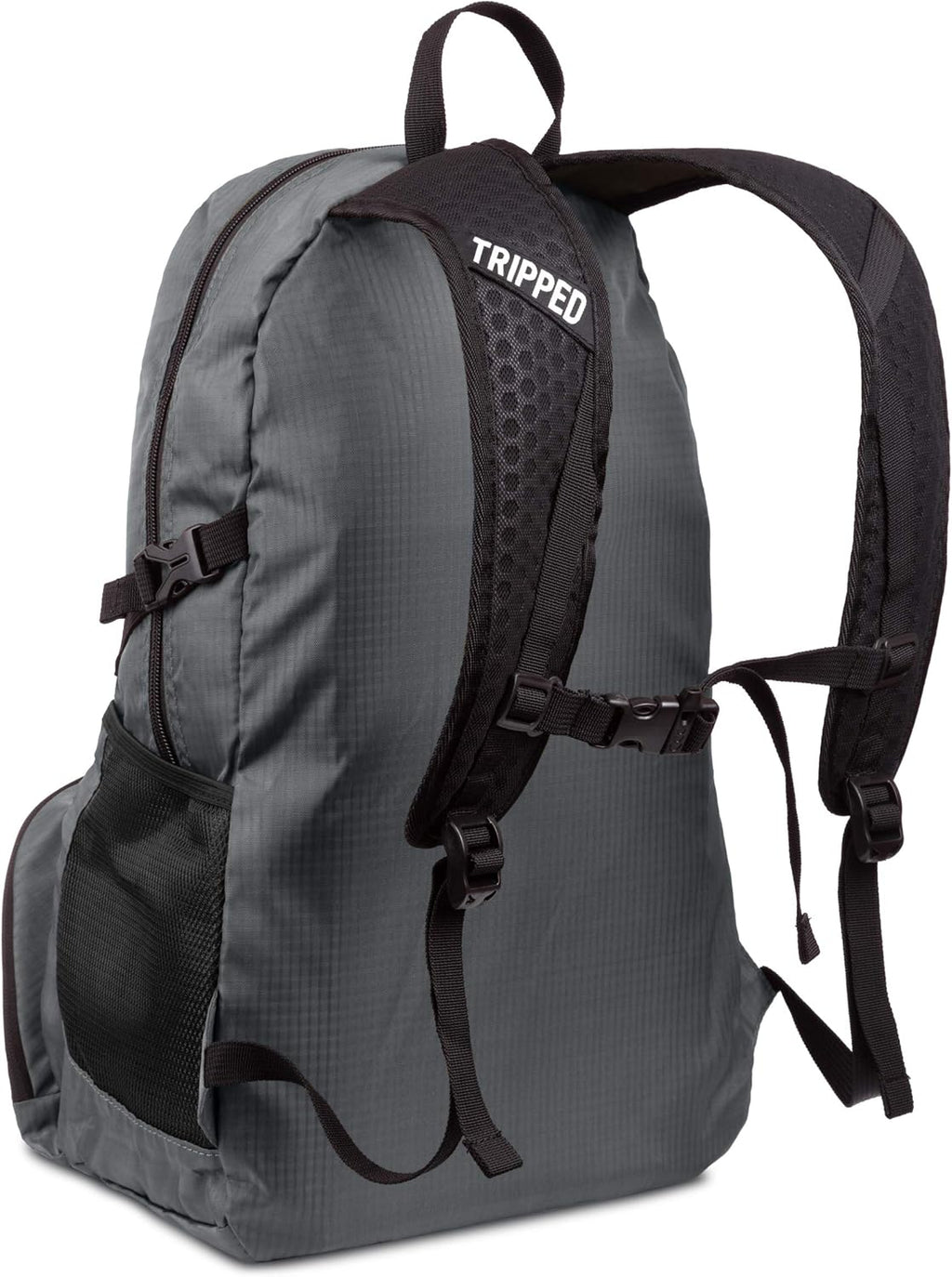 Granite Grey 35L Foldable Backpack, Lightweight, Packable, with Padded Shoulder Straps, Ideal for Travel, Hiking, and Everyday Use