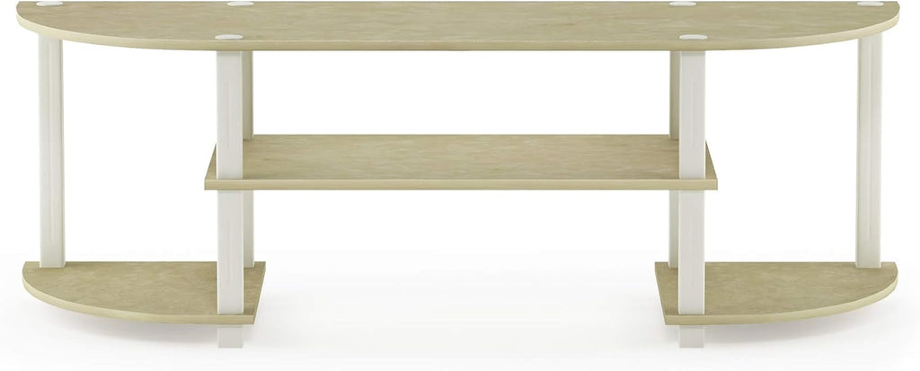 Turn-S-Tube Wide TV Entertainment Center, Cream Faux Marble/White