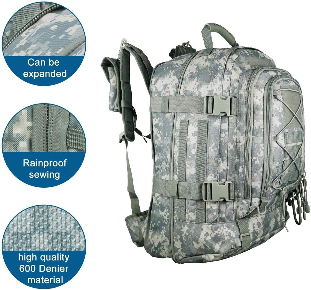 Tactical Backpack Military Hiking Daypack - Molle Backpack for Men 3 Day Assault Pack Bug Out Bag for Camping (AC Camo)