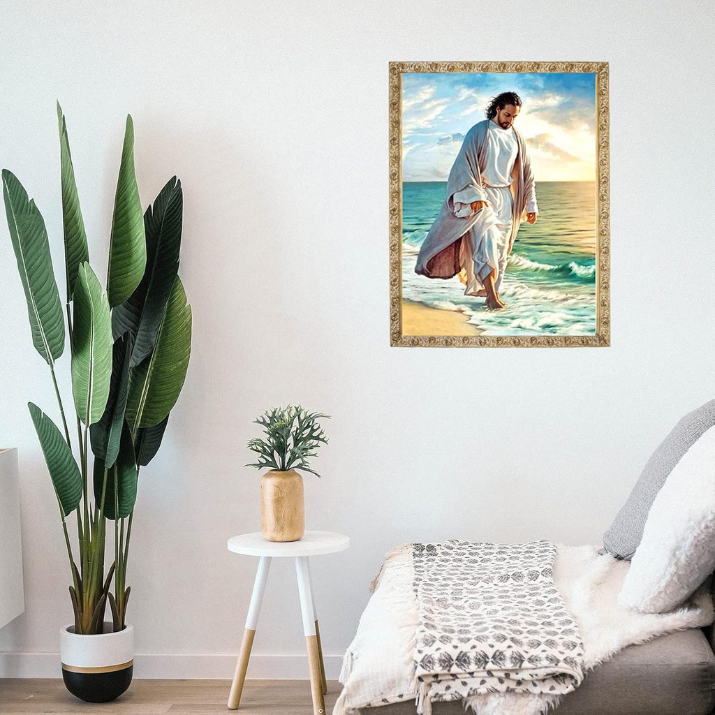 Diamond Jesus Painting Kits for Adult Easter Christ Diamond Art Paint by 5D Full round Drill Gem DIY Belief Craft for Home Wall Decor Present 12 X16 Inch