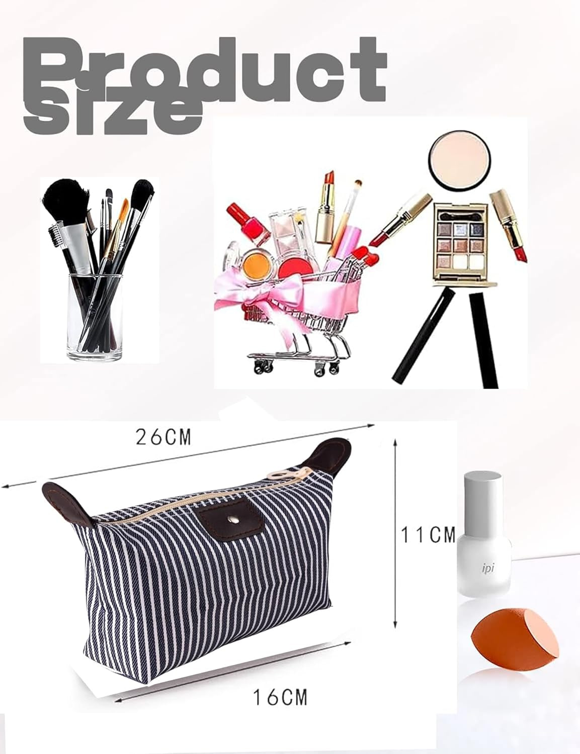 Makeup Bag,Cosmetic Bag Handbag Mini Pouch Purse Casetravel Beauty Makeup Travelling Accessory for Woman Girls Travel Essentials