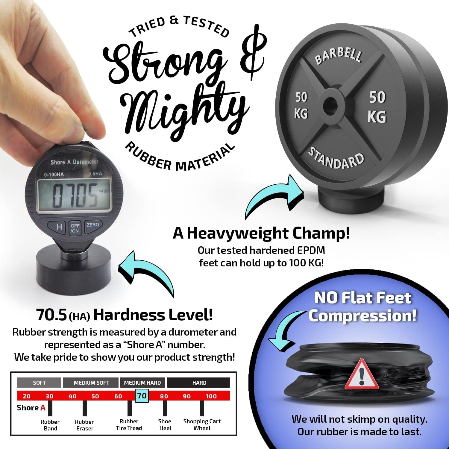 Invisible Pot Feet for Outdoor Plant Pots and Flowers Solid Rubber Pot Risers with Enhanced Non-Slip Surface Grip | 20 Pack.