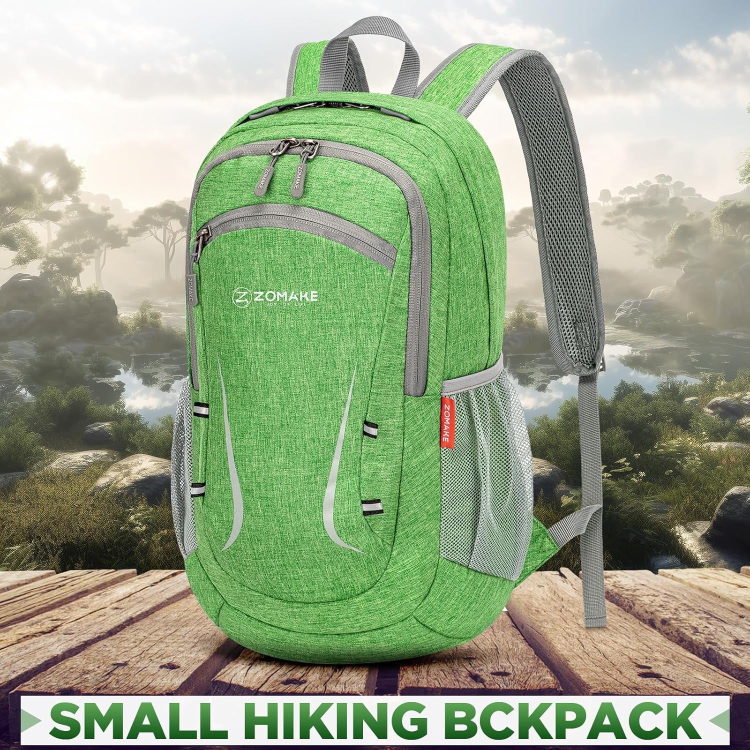 Lightweight Packable Backpack 20L, Foldable Backpacks Small Daypack Hiking Daypacks Water Resistant Day Bag for Travel(Dark Green)