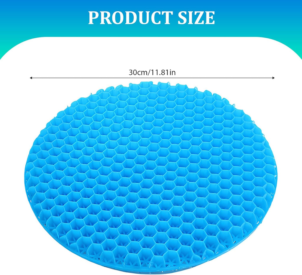 Gel Seat Cushion, round Double Thick Honeycomb Soft Sitter, Breathable Cool Cushions for Office Chair, Car (30 X 30 X 3.5Cm)