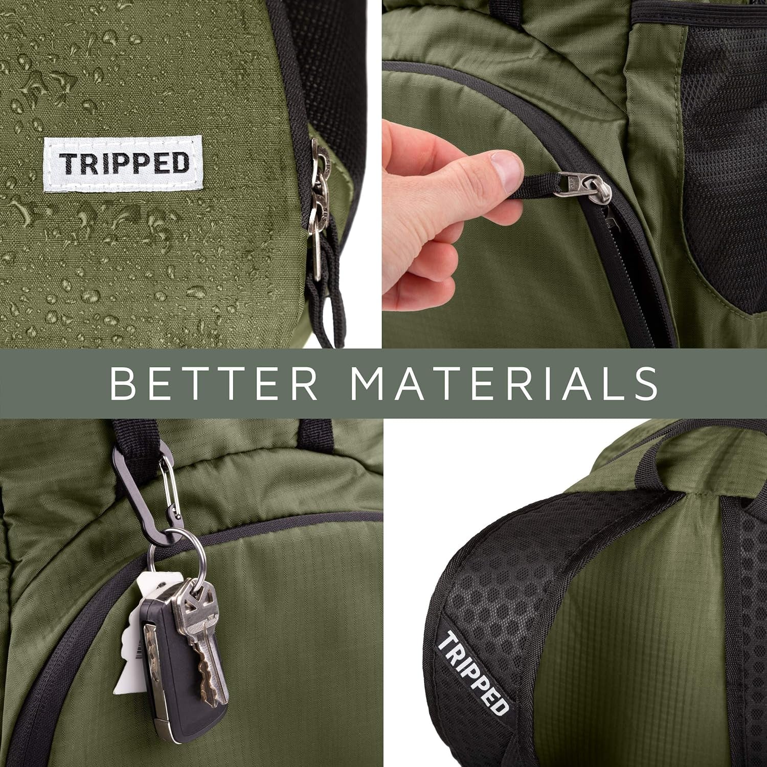 Traveling Backpack- Foldable Collapsible Lightweight Backpack for Travel (Green) 35 Liters