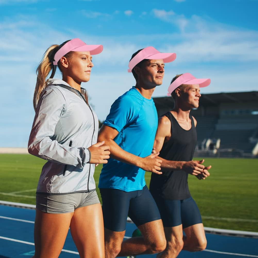 Sun Visor Cap for Women, Plain Empty Top Baseball Cap Adjustable Sports Casual Cap, Breathable Ponytail Baseball Hat, Unisex Twill Golf Tennis Summer Visor Hats for Outdoor