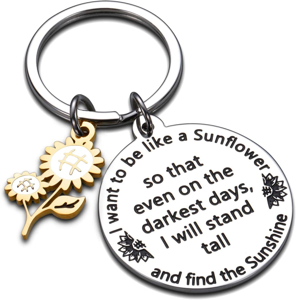 Gifts for Women,Inspirational Keyring,Sunflower Keyrings,Christmas Birthday Gift for Friend Son Daughter Sister Leaving Gifts for Colleagues