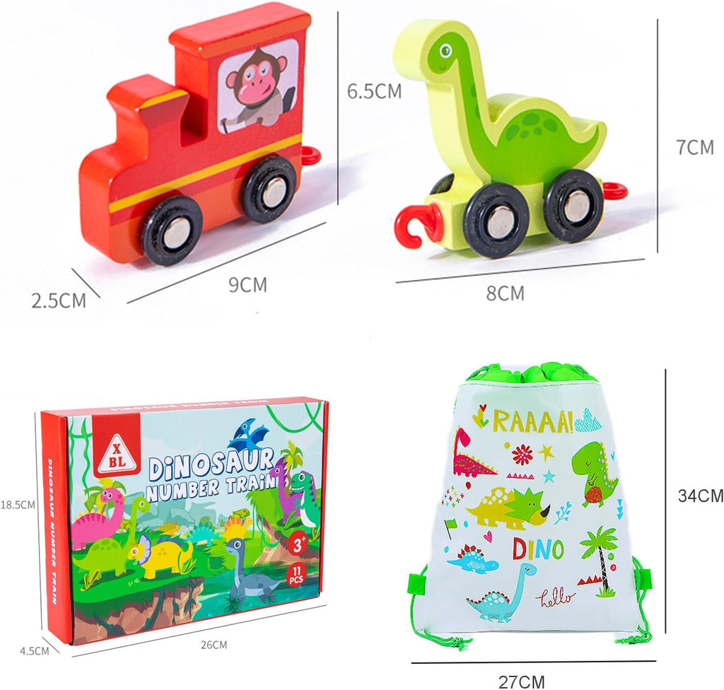 Toddler Toys for 2-4 Year Old Boys & Girls - Wooden Train, Dinosaur & Montessori Educational Toys