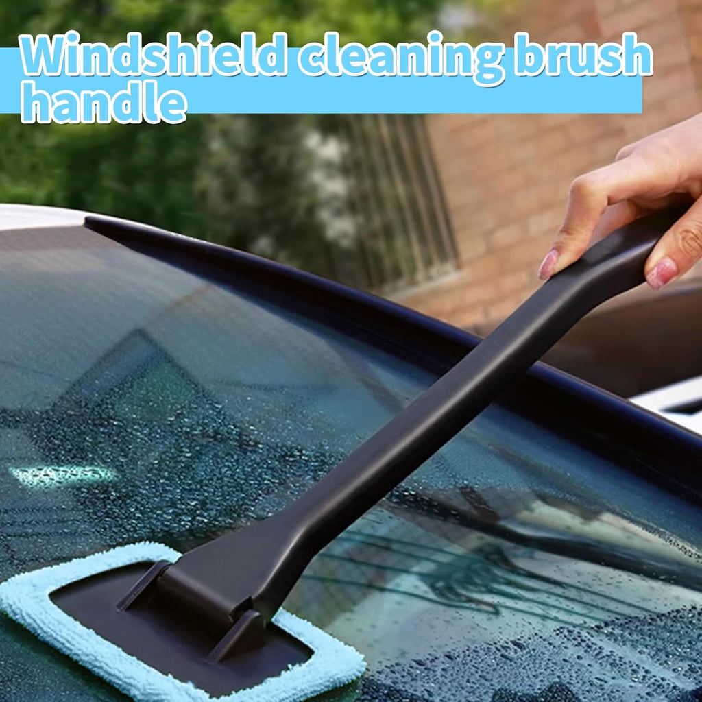 Window Cleaner Tool, Car Windscreen Cleaner Extendable Car Window Squeegee Set with 2 Reusable and Washable Microfiber Pads for Home and Outdoor