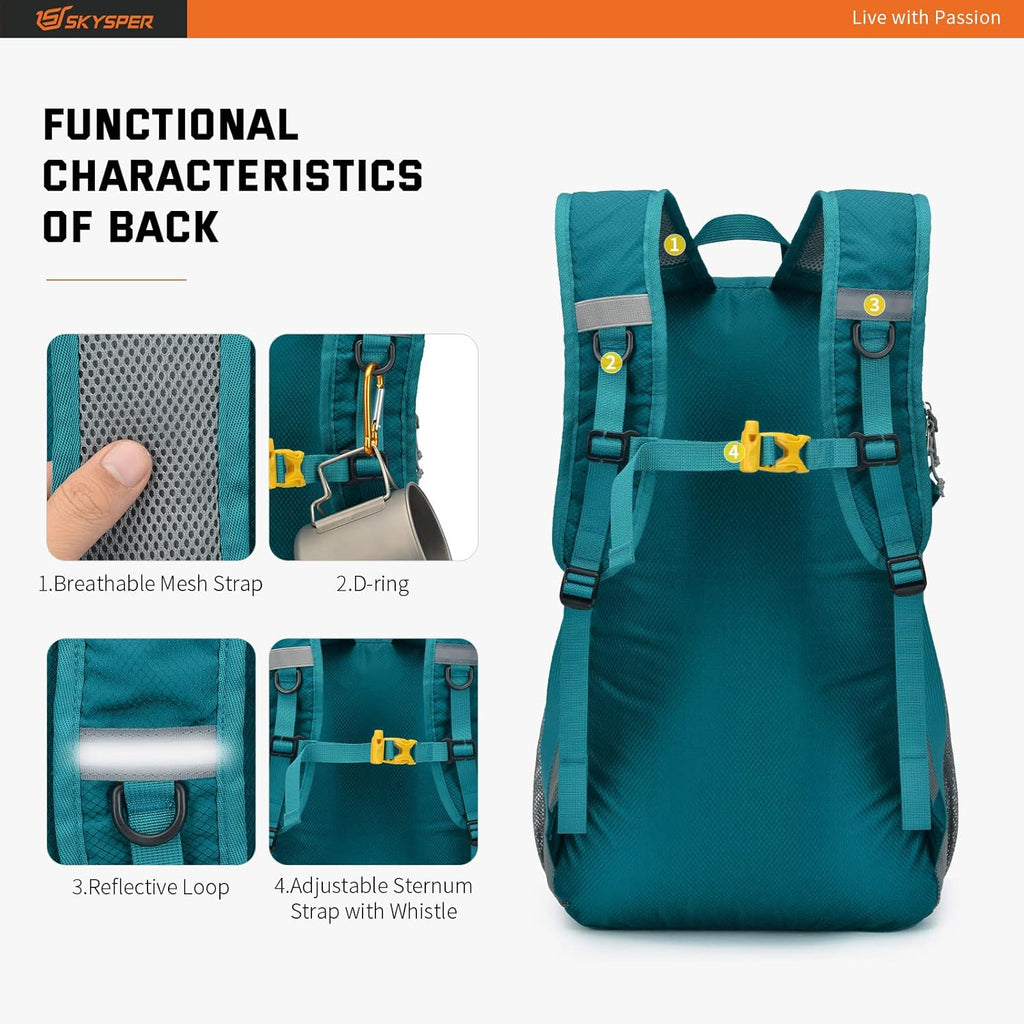 Packable Hiking Backpack 35L Lightweight Travel Daypack Waterproof Hiking Daypack for Women Men