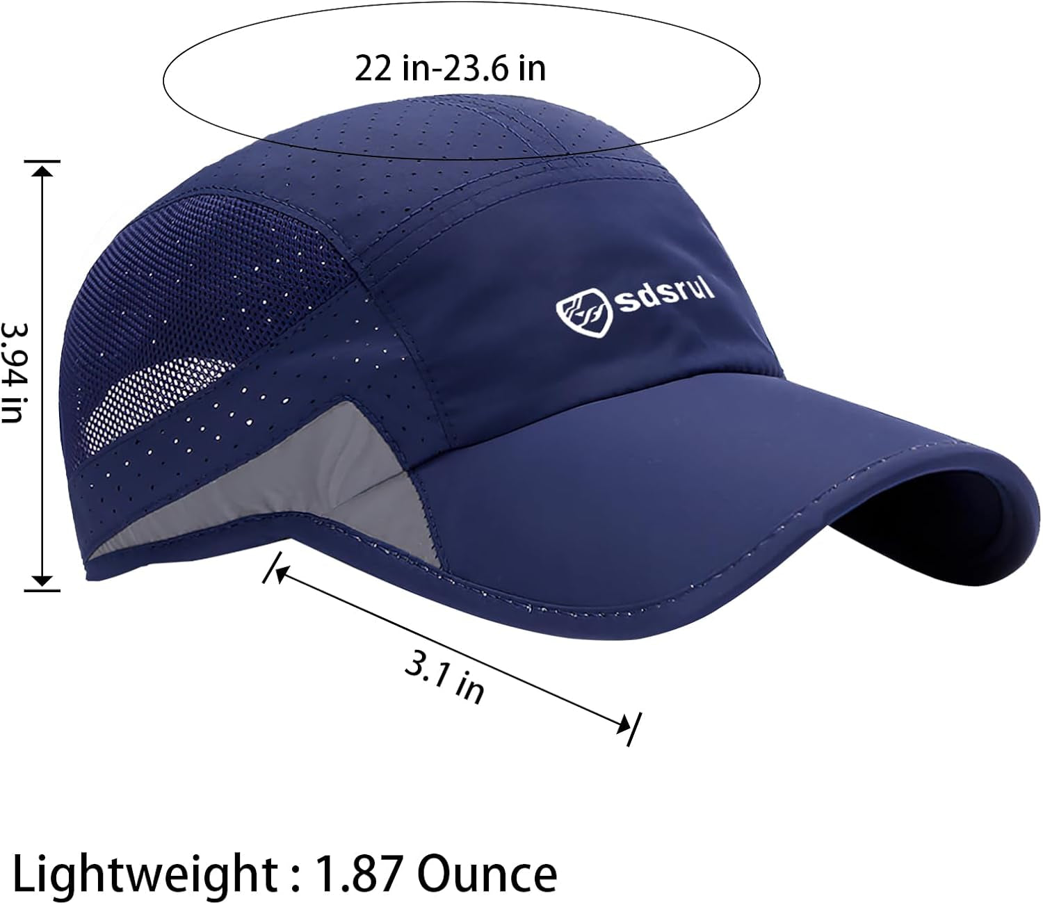 2 Packs Quick Dry Mens Baseball Cap,Sports Lightweight Running Caps Hat,Breathable Folding Mesh Adjustable Sun Hats, Summer UV Protection Outdoor Hats for Hiking Walking Climbing Fishing