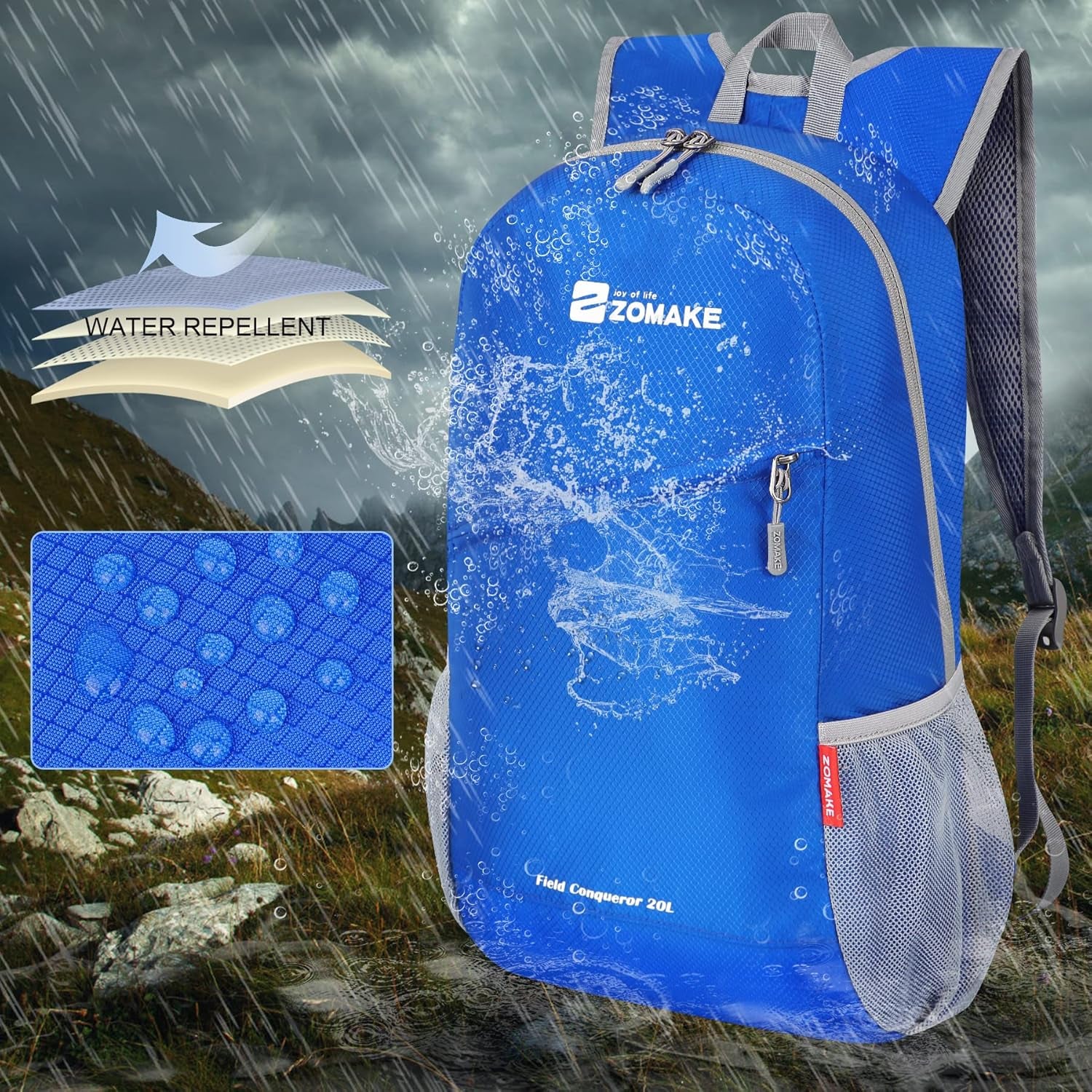 Lightweight Packable Backpack 20L, Foldable Backpacks Small Daypack for Hiking Water Resistant Day Bag for Travel