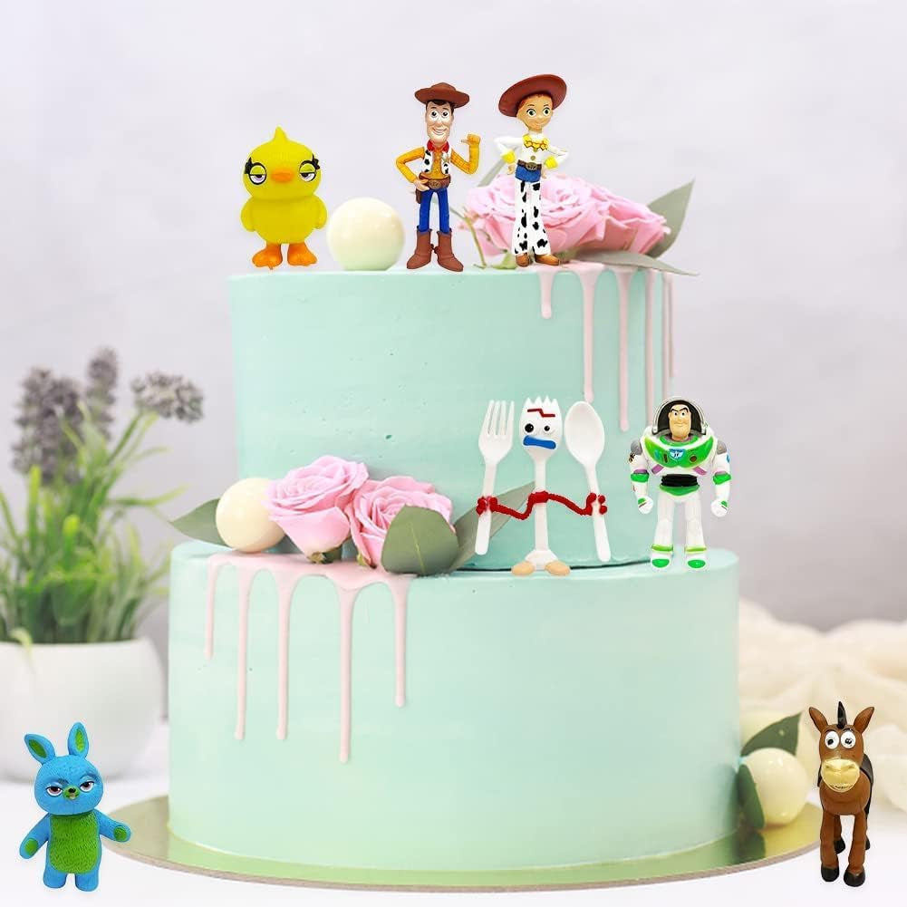 7Pcs Toy Action Story Figures with Woody, Buzz and Rex, 1.5-2 Inch Tall Cute Action Figures for Kids Birthday Gifts…