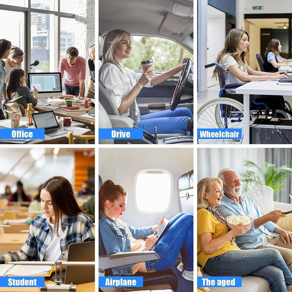 Gel Seat Cushion Portable Massage Travel Cushions, 15.75" X 10.24" Thick Foldable Seat Cushion for Car Office Chair Wheelchair Hip, Coccyx, Sciatica, Pressure Sores