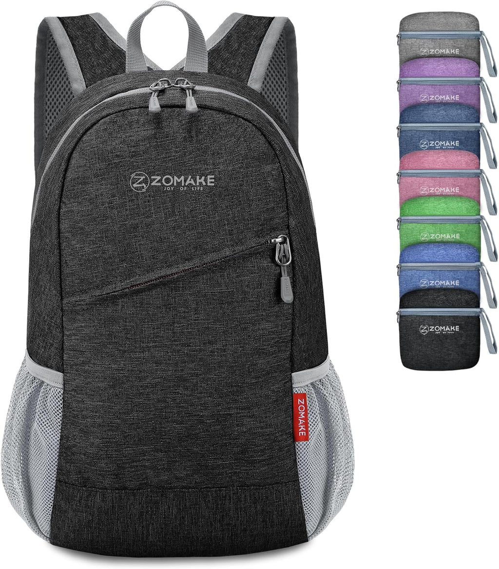 Ultra Lightweight Packable Backpack 10L, Small Daypack Light Foldable Backpacks Water Resistant Day Bag for Hiking(Black)