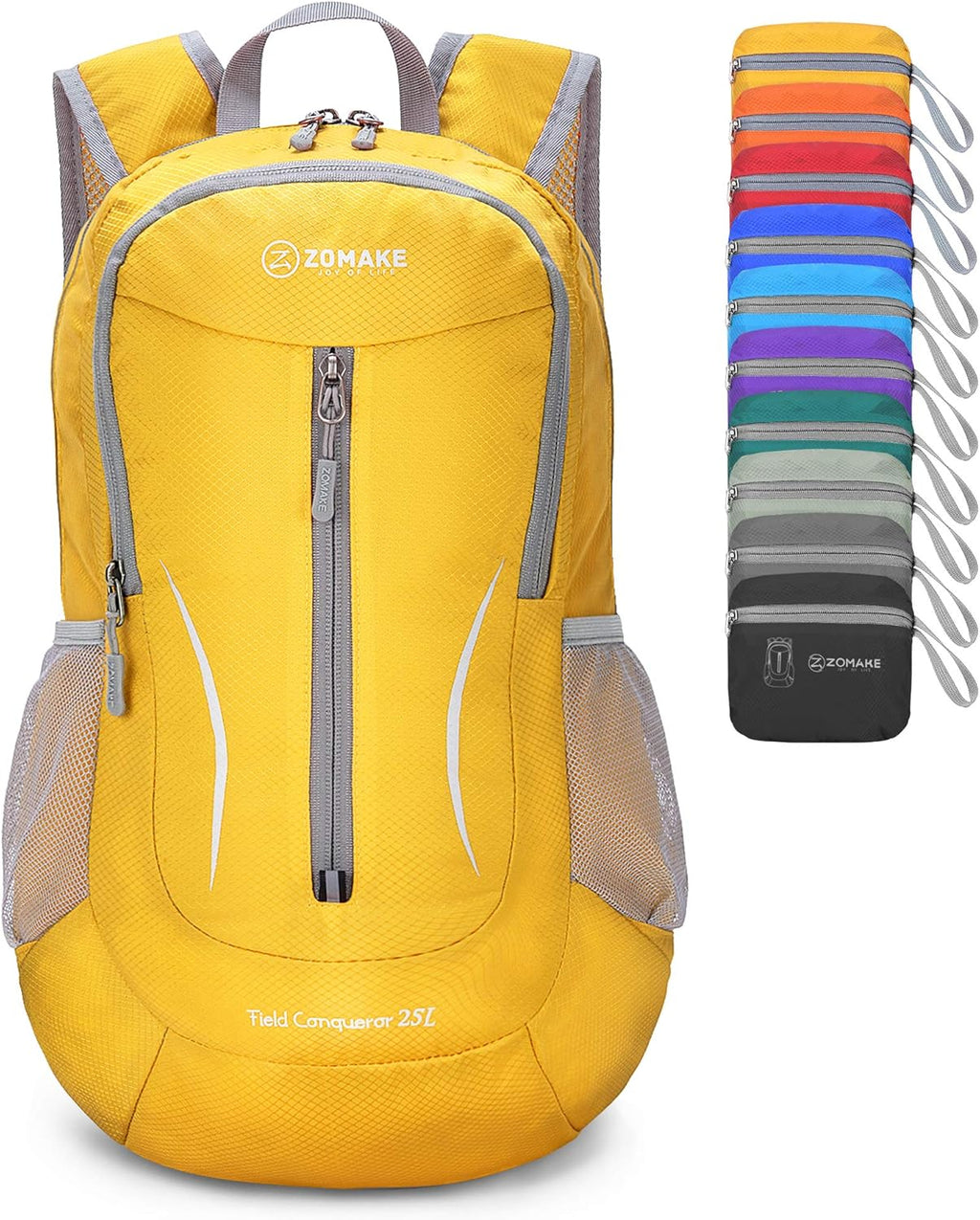 Ultra Lightweight Packable Backpack 25L, Foldable Hiking Backpacks Water Resistant Small Folding Daypack for Travel(Yellow)