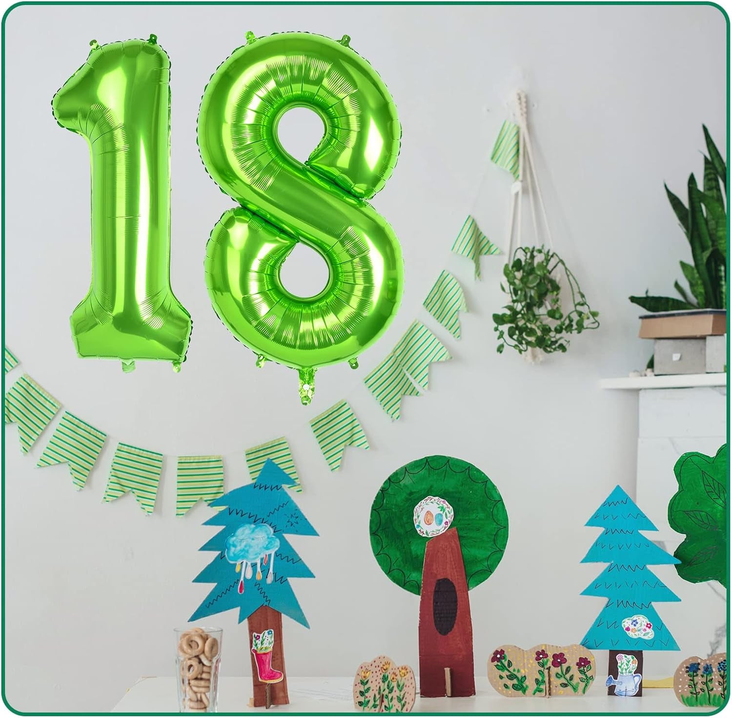 40 Inch Large Foil Balloon Number 1 Green, Numbers Balloon 0-9, Helium Balloons Numbers for Girls Boys Birthday Decoration/Anniversary Decoration/New Year'S Eve Decoration (Green#1)