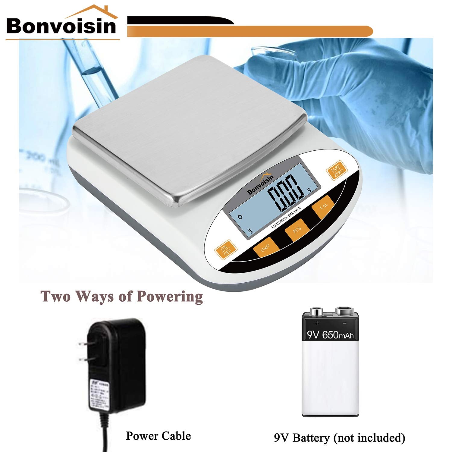 0.01G Lab Scale Digital Precision Analytical Balance High Precision Electronic Balance Jewelry Scale Kitchen Scale Scientific Scale Laboratory Scale Balance 10Mg Readability (5000Gx0.01G)