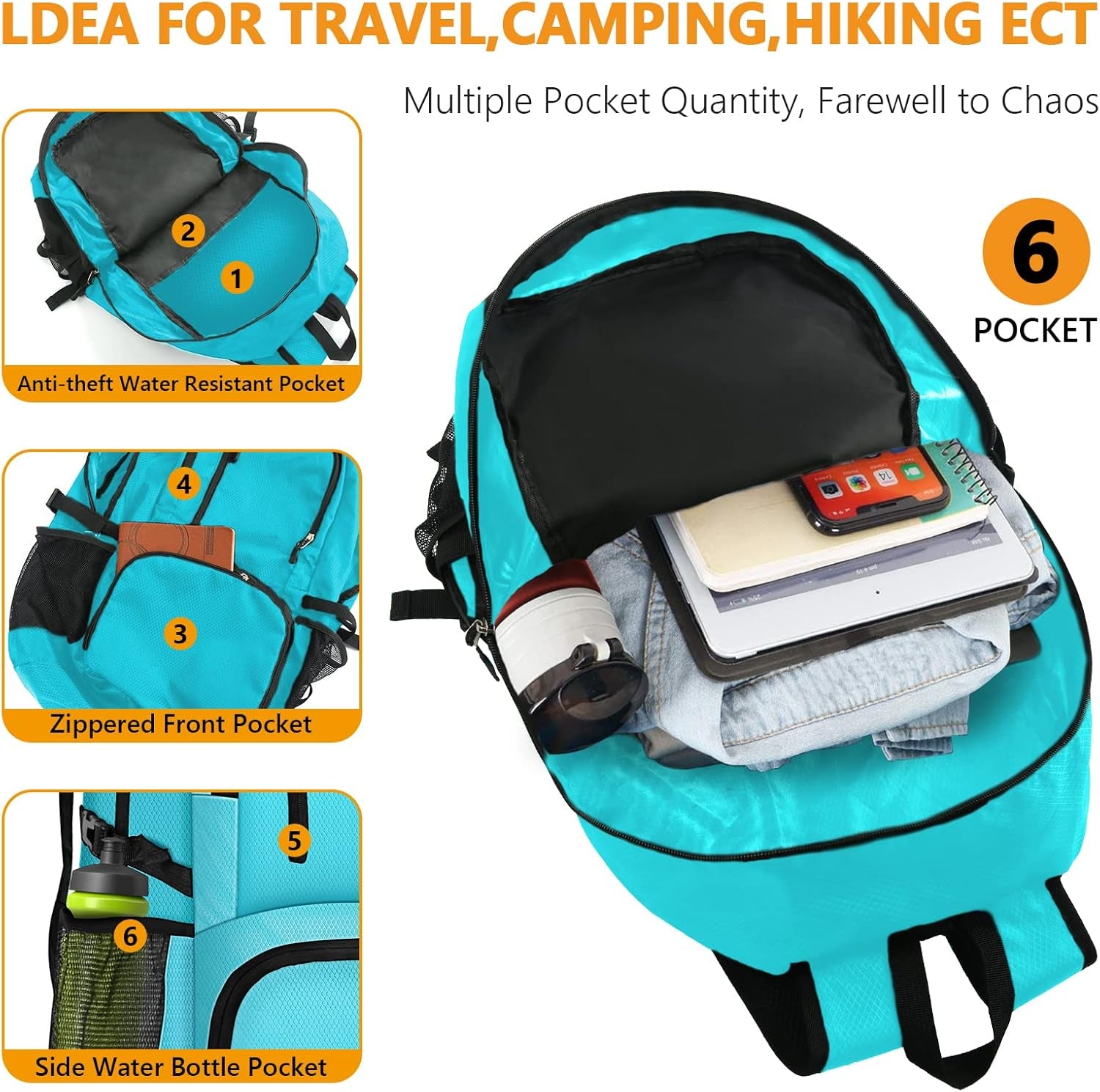 26L Hiking Backpack, Foldable Sports Daypack Camping Gear Travel Must Haves Outdoor for Women Men