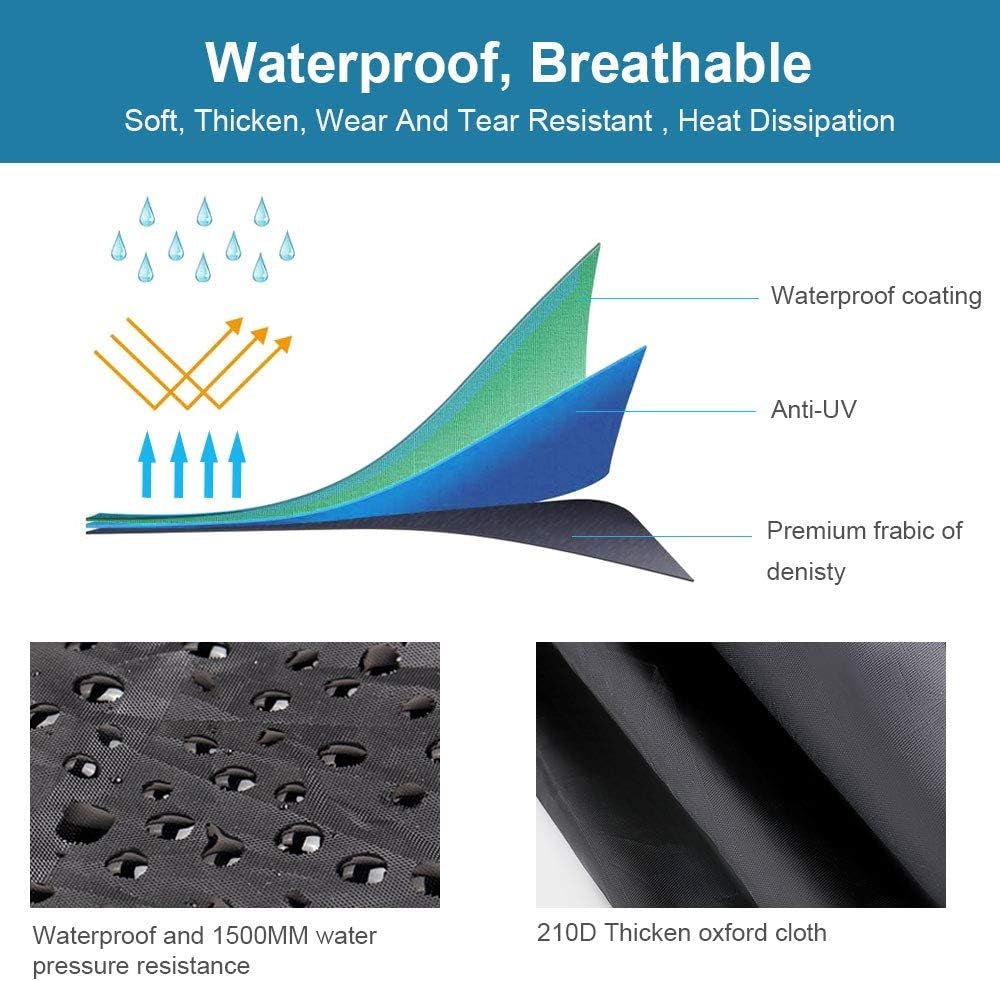 Waterproof Motorcycle Cover,Motorbike Cover 210D Thickned Oxford Cloth with Lock Holes,Motorbike Cover Waterproof for Honda, Yamaha, Suzuki, Kawasaki 96.46 X 41.34 X 49.21 Inch 2XL